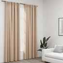 vidaXL 2 db bézs vászonhatású sötétítőfüggöny kampókkal 140 x 245 cm
