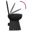 vidaXL fekete kerámia perem nélküli WC 7 cm extra magasság Soft Close