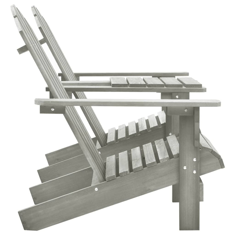 vidaXL szürke tömör fenyőfa kerti Adirondack székek teázóasztallal