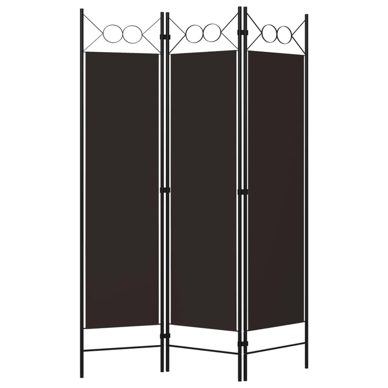 vidaXL barna 3 paneles paraván 120 x 180 cm