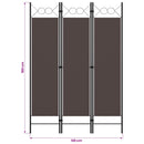 vidaXL barna 3 paneles paraván 120 x 180 cm
