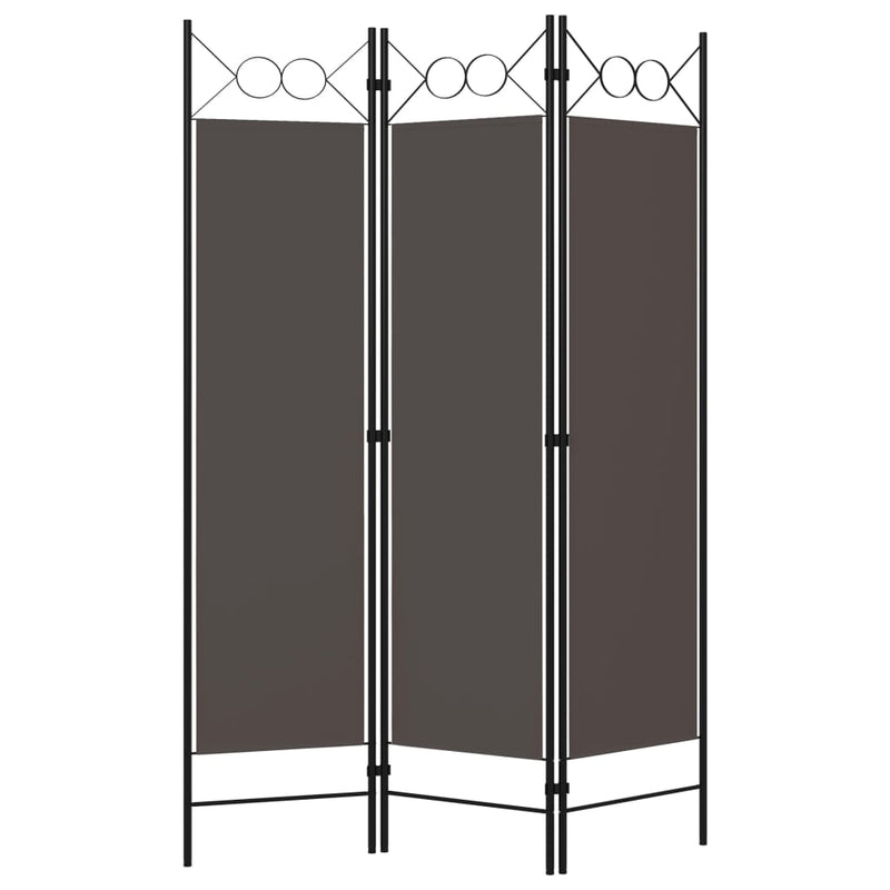 vidaXL antracitszürke 3 paneles paraván 120 x 180 cm