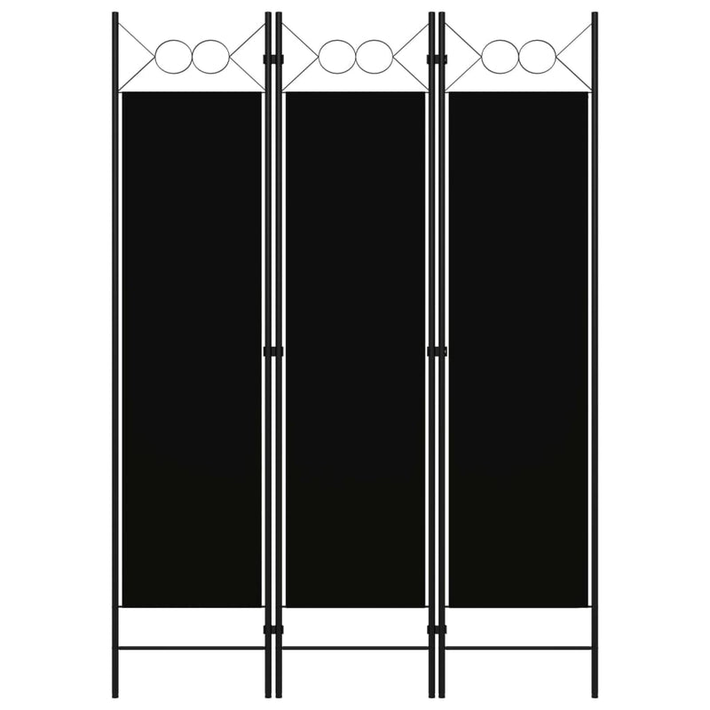 vidaXL fekete 3 paneles paraván 120 x 180 cm
