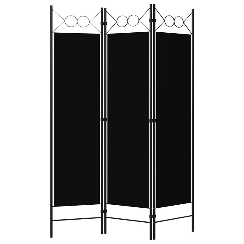 vidaXL fekete 3 paneles paraván 120 x 180 cm