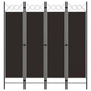 vidaXL barna 4 paneles paraván 160 x 180 cm