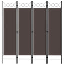 vidaXL barna 4 paneles paraván 160 x 180 cm