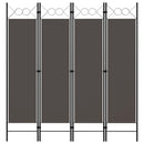 vidaXL antracitszürke 4 paneles paraván 160 x 180 cm