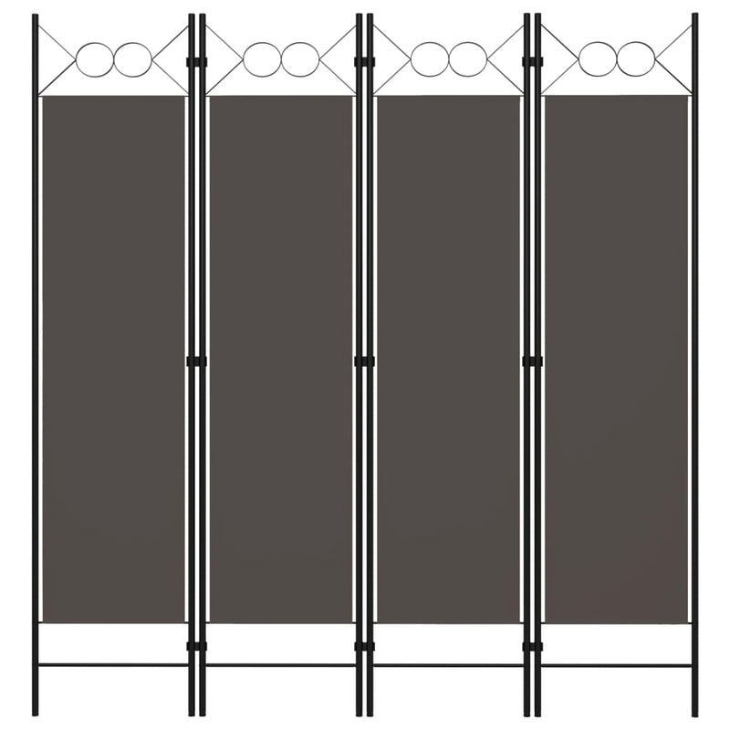 vidaXL antracitszürke 4 paneles paraván 160 x 180 cm