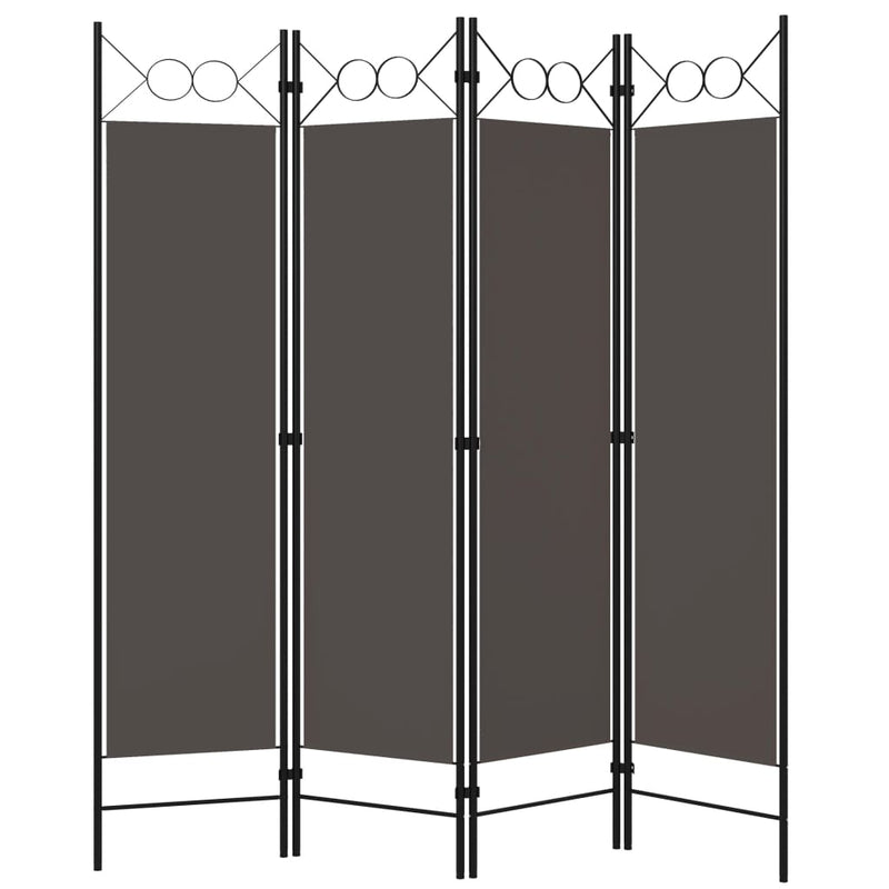 vidaXL antracitszürke 4 paneles paraván 160 x 180 cm