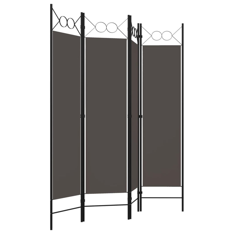 vidaXL antracitszürke 4 paneles paraván 160 x 180 cm