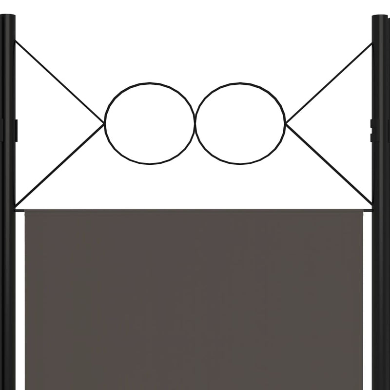 vidaXL antracitszürke 4 paneles paraván 160 x 180 cm