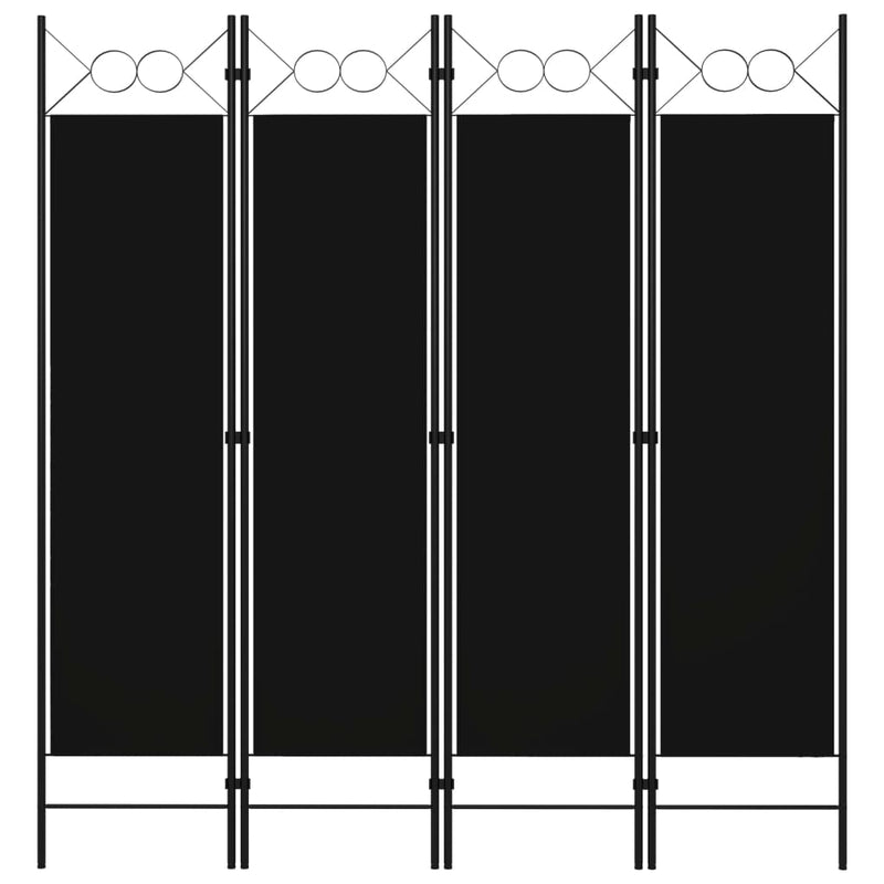 vidaXL fekete 4 paneles paraván 160 x 180 cm