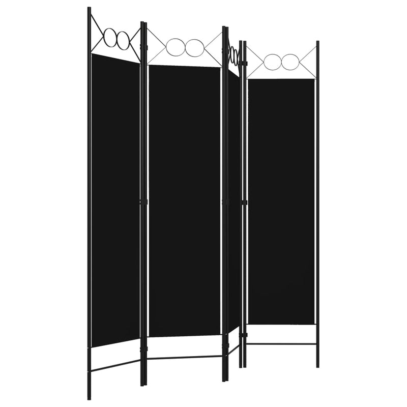 vidaXL fekete 4 paneles paraván 160 x 180 cm
