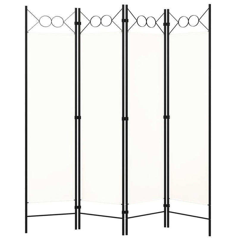 vidaXL krémfehér 4 paneles paraván 160 x 180 cm