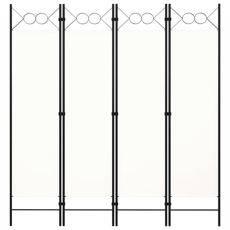 vidaXL krémfehér 4 paneles paraván 160 x 180 cm