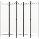 vidaXL fehér 5 paneles paraván 200 x 180 cm