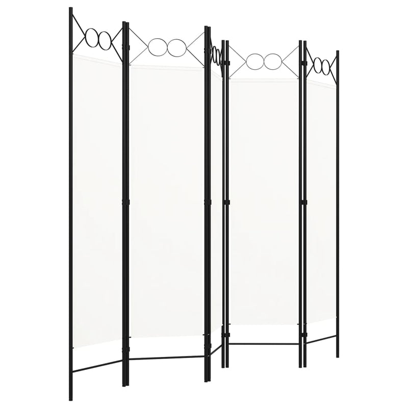 vidaXL fehér 5 paneles paraván 200 x 180 cm