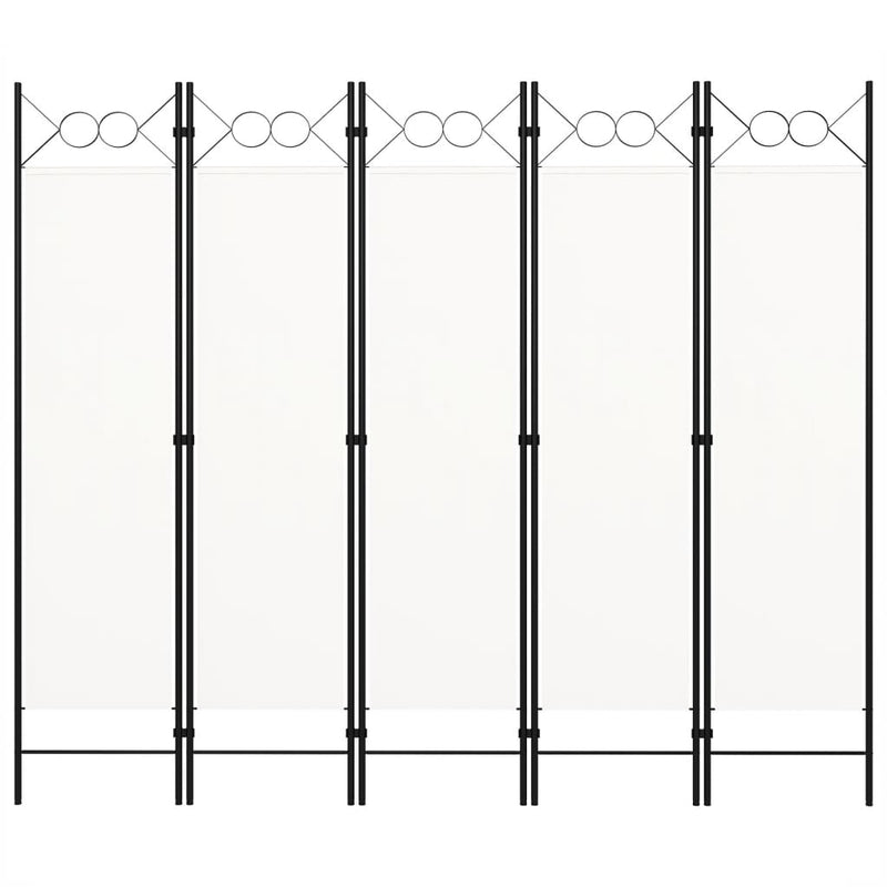 vidaXL fehér 5 paneles paraván 200 x 180 cm
