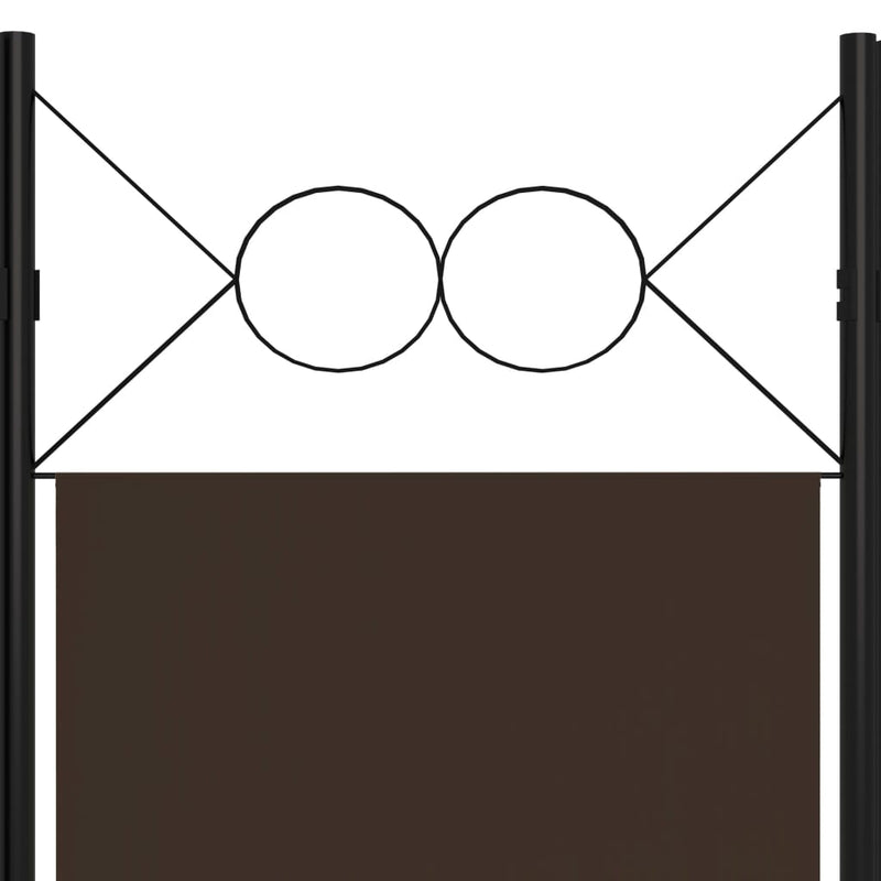 vidaXL barna 5 paneles paraván 200 x 180 cm