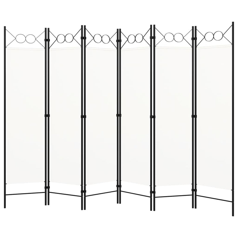 vidaXL fehér 6-paneles paraván 240 x 180 cm