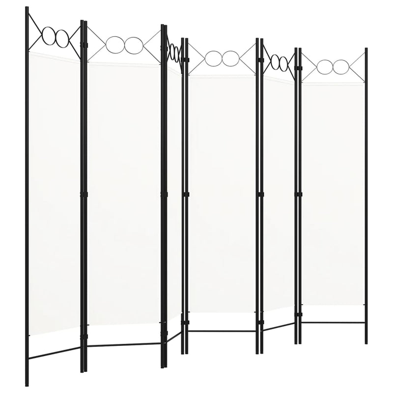 vidaXL fehér 6-paneles paraván 240 x 180 cm