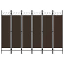 vidaXL barna 6 paneles paraván 240 x 180 cm