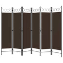 vidaXL barna 6 paneles paraván 240 x 180 cm