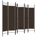vidaXL barna 6 paneles paraván 240 x 180 cm