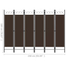 vidaXL barna 6 paneles paraván 240 x 180 cm