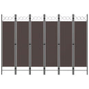 vidaXL barna 6 paneles paraván 240 x 180 cm