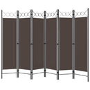 vidaXL barna 6 paneles paraván 240 x 180 cm