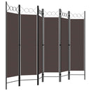 vidaXL barna 6 paneles paraván 240 x 180 cm