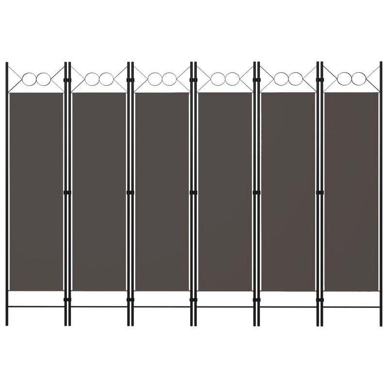vidaXL antracitszürke 6 paneles paraván 240 x 180 cm