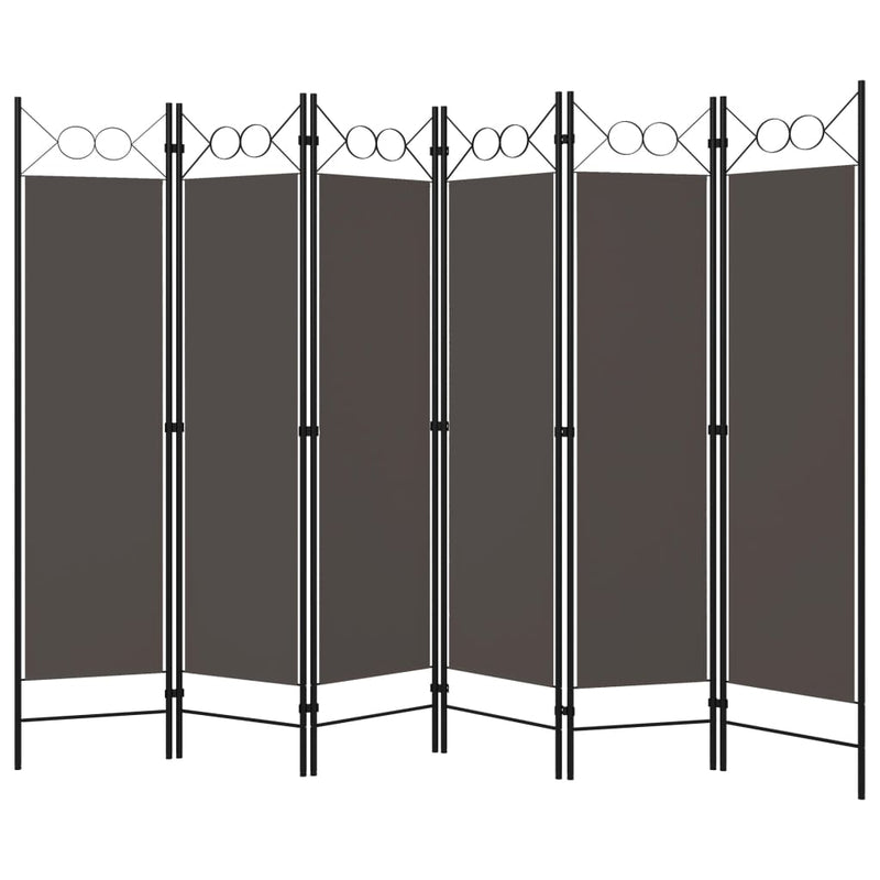 vidaXL antracitszürke 6 paneles paraván 240 x 180 cm