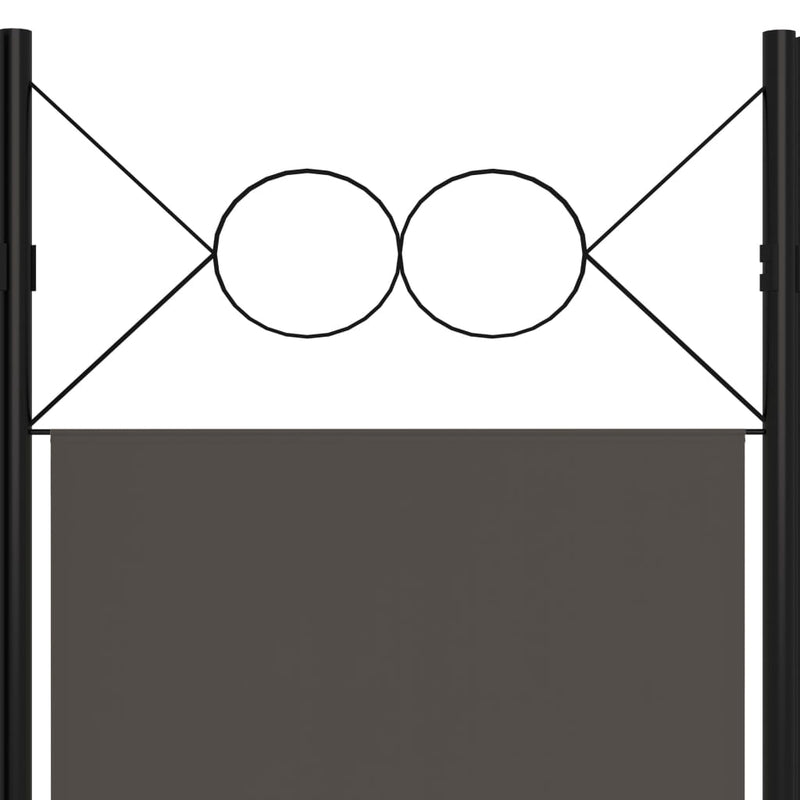 vidaXL antracitszürke 6 paneles paraván 240 x 180 cm