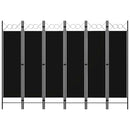 vidaXL fekete 6 paneles paraván 240 x 180 cm