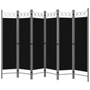 vidaXL fekete 6 paneles paraván 240 x 180 cm