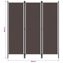 vidaXL barna 3 paneles paraván 150 x 180 cm