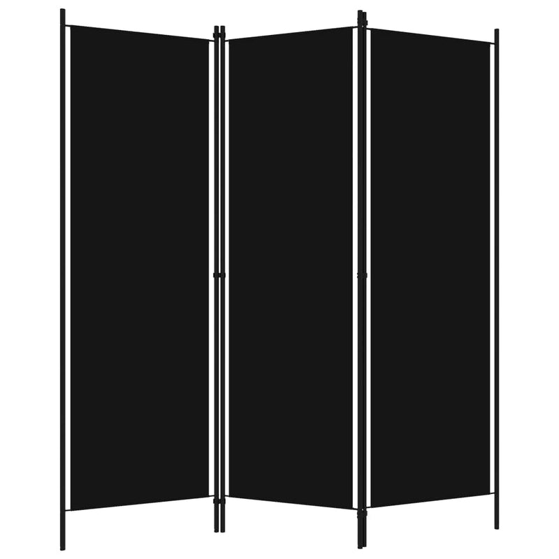 vidaXL fekete 3 paneles paraván 150 x 180 cm