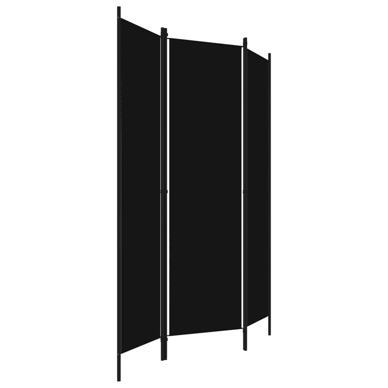 vidaXL fekete 3 paneles paraván 150 x 180 cm