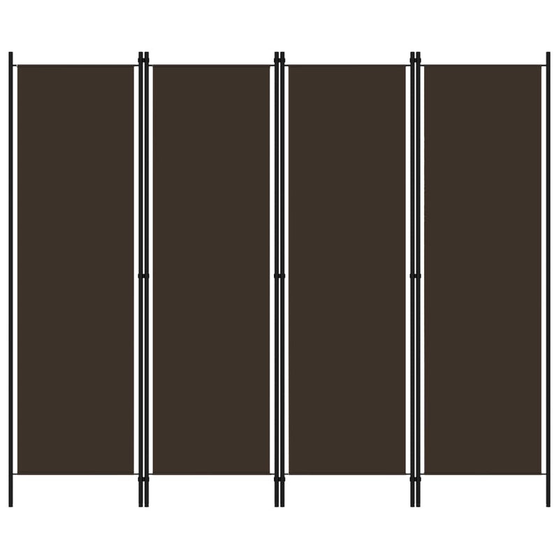 vidaXL barna 4 paneles paraván 200 x 180 cm