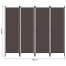 vidaXL barna 4 paneles paraván 200 x 180 cm