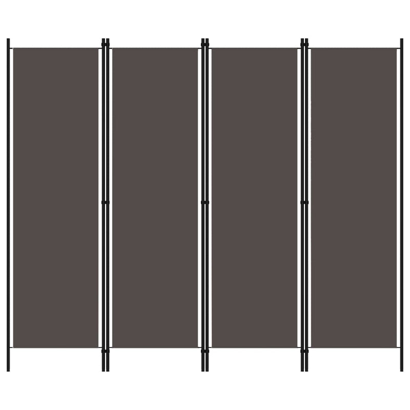 vidaXL antracitszürke 4 paneles paraván 200 x 180 cm