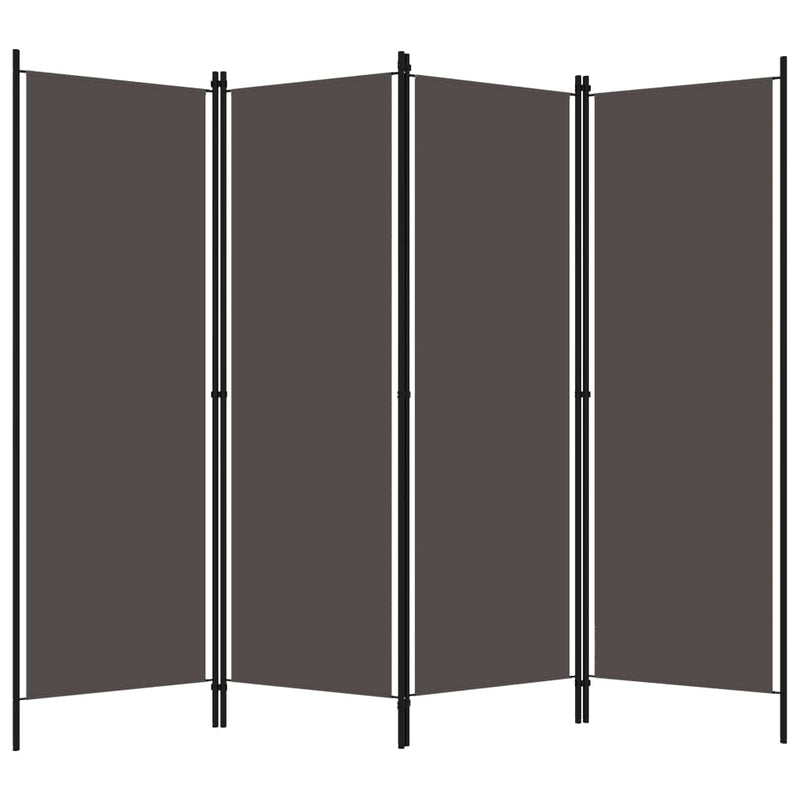 vidaXL antracitszürke 4 paneles paraván 200 x 180 cm