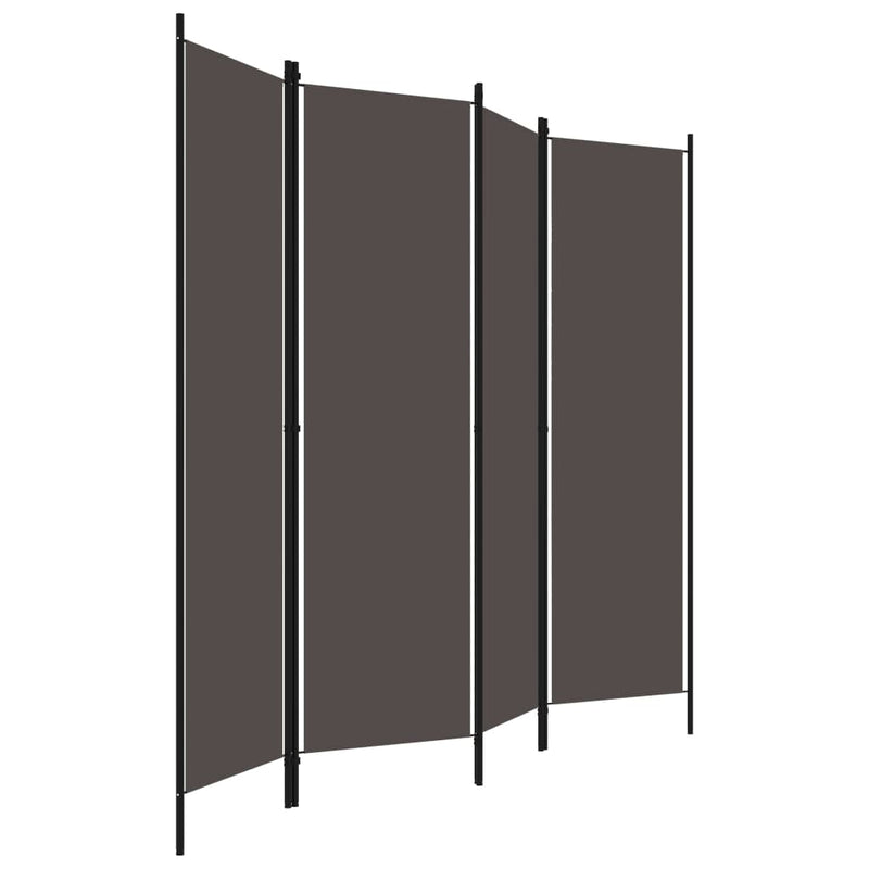 vidaXL antracitszürke 4 paneles paraván 200 x 180 cm