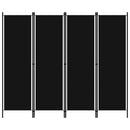 vidaXL fekete 4 paneles paraván 200 x 180 cm