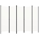 vidaXL fehér 5 paneles paraván 250 x 180 cm
