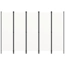 vidaXL fehér 5 paneles paraván 250 x 180 cm