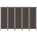 vidaXL barna 5 paneles paraván 250 x 180 cm