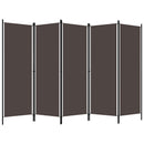 vidaXL barna 5 paneles paraván 250 x 180 cm